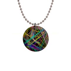 Colorful Laser Lights             1  Button Necklace by LalyLauraFLM