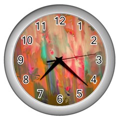 Painting              Wall Clock (silver) by LalyLauraFLM