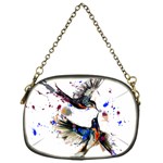 Colorful Love Birds Illustration With Splashes Of Paint Chain Purses (One Side)  Front