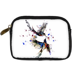 Colorful Love Birds Illustration With Splashes Of Paint Digital Camera Cases by TastefulDesigns