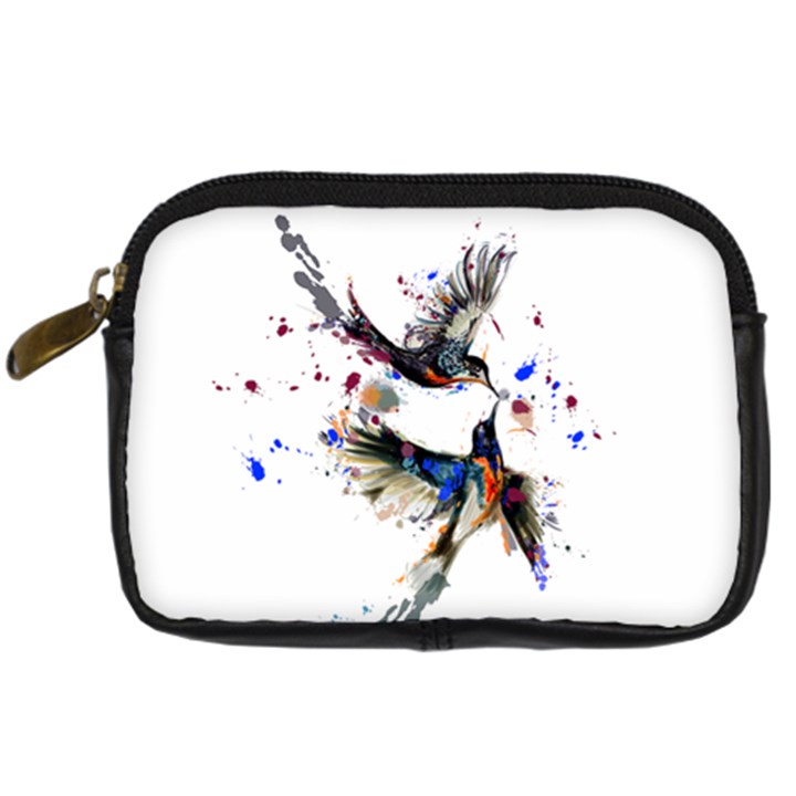 Colorful Love Birds Illustration With Splashes Of Paint Digital Camera Cases