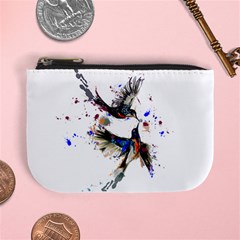 Colorful Love Birds Illustration With Splashes Of Paint Mini Coin Purses by TastefulDesigns