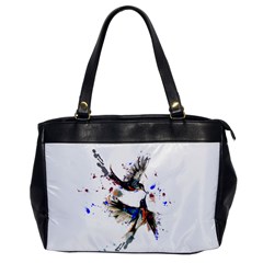 Colorful Love Birds Illustration With Splashes Of Paint Office Handbags by TastefulDesigns