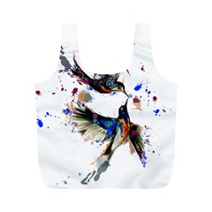 Colorful Love Birds Illustration With Splashes Of Paint Full Print Recycle Bags (m)  by TastefulDesigns