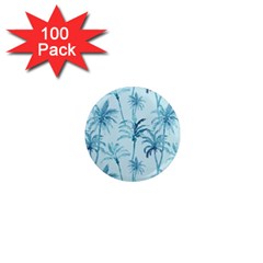 Watercolor Palms Pattern  1  Mini Magnets (100 Pack)  by TastefulDesigns