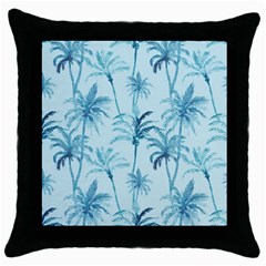 Watercolor Palms Pattern  Throw Pillow Case (black) by TastefulDesigns