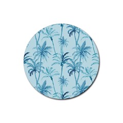 Watercolor Palms Pattern  Rubber Coaster (round)  by TastefulDesigns