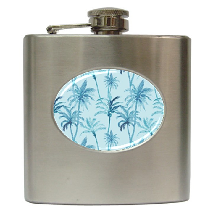 Watercolor Palms Pattern  Hip Flask (6 oz)