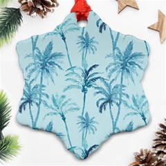 Watercolor Palms Pattern  Snowflake Ornament (two Sides) by TastefulDesigns