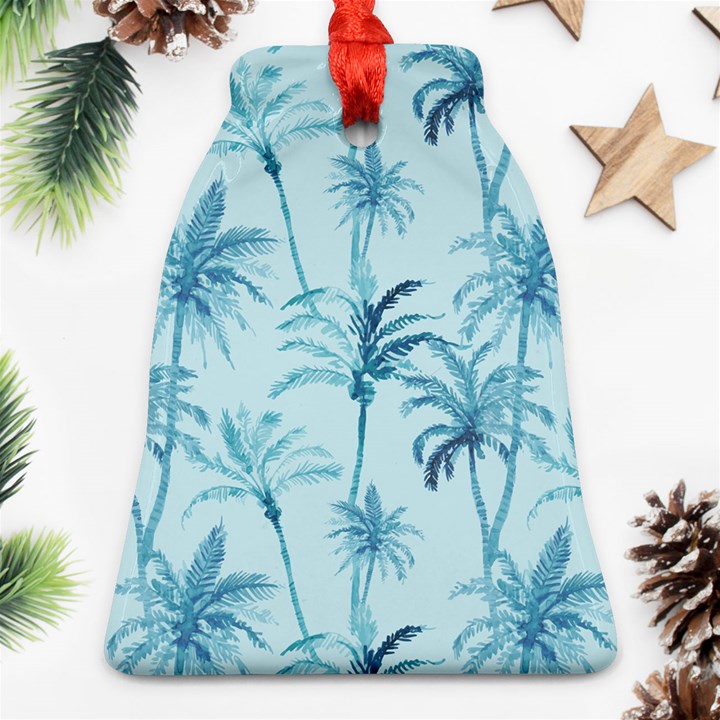 Watercolor Palms Pattern  Bell Ornament (Two Sides)