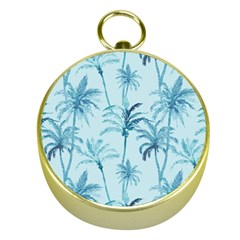 Watercolor Palms Pattern  Gold Compasses by TastefulDesigns