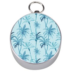 Watercolor Palms Pattern  Silver Compasses by TastefulDesigns