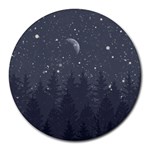 Night Full Star Round Mousepads Front