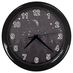 Night Full Star Wall Clocks (black) by berwies