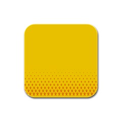 Yellow Star Light Space Rubber Square Coaster (4 Pack) 