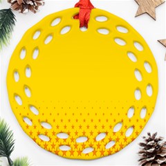 Yellow Star Light Space Ornament (round Filigree) by Mariart