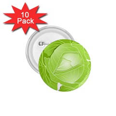 Cabbage Leaf Vegetable Green 1 75  Buttons (10 Pack)