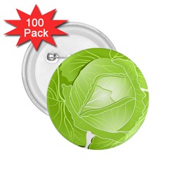 Cabbage Leaf Vegetable Green 2 25  Buttons (100 Pack)  by Mariart