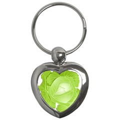 Cabbage Leaf Vegetable Green Key Chains (heart)  by Mariart