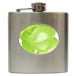 Cabbage Leaf Vegetable Green Hip Flask (6 oz) Front