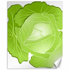 Cabbage Leaf Vegetable Green Canvas 16  X 20  