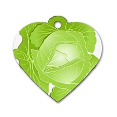 Cabbage Leaf Vegetable Green Dog Tag Heart (one Side) by Mariart