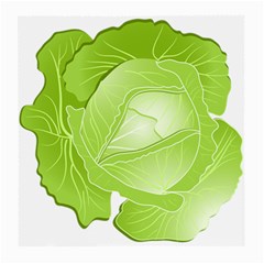 Cabbage Leaf Vegetable Green Medium Glasses Cloth (2-side) by Mariart