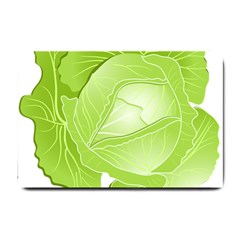 Cabbage Leaf Vegetable Green Small Doormat  by Mariart