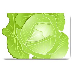 Cabbage Leaf Vegetable Green Large Doormat  by Mariart