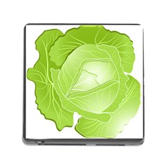 Cabbage Leaf Vegetable Green Memory Card Reader (square) by Mariart