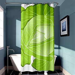 Cabbage Leaf Vegetable Green Shower Curtain 36  X 72  (stall)  by Mariart