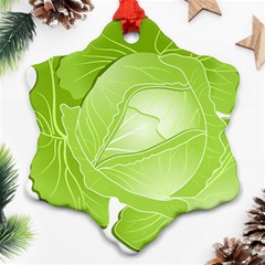 Cabbage Leaf Vegetable Green Ornament (snowflake) by Mariart