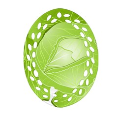 Cabbage Leaf Vegetable Green Oval Filigree Ornament (two Sides) by Mariart