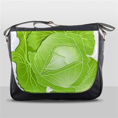 Cabbage Leaf Vegetable Green Messenger Bags by Mariart