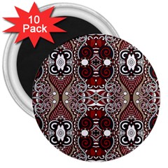 Batik Fabric 3  Magnets (10 Pack) 