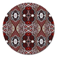 Batik Fabric Magnet 5  (round) by Mariart