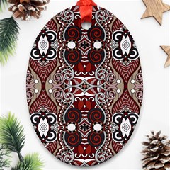 Batik Fabric Oval Ornament (two Sides) by Mariart