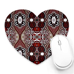 Batik Fabric Heart Mousepads by Mariart