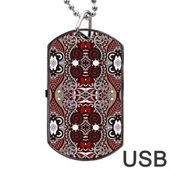 Batik Fabric Dog Tag Usb Flash (two Sides) by Mariart