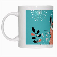 Cat Face Mask Smile Cute Leaf Flower Floral White Mugs by Mariart