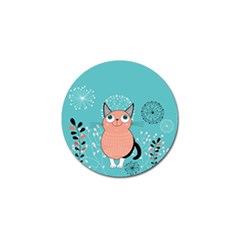 Cat Face Mask Smile Cute Leaf Flower Floral Golf Ball Marker (4 Pack) by Mariart