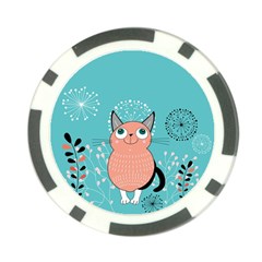 Cat Face Mask Smile Cute Leaf Flower Floral Poker Chip Card Guard by Mariart