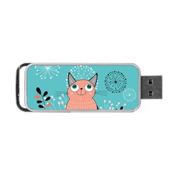 Cat Face Mask Smile Cute Leaf Flower Floral Portable Usb Flash (one Side) by Mariart