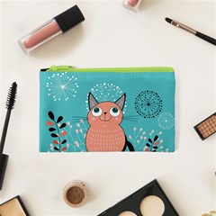 Cat Face Mask Smile Cute Leaf Flower Floral Cosmetic Bag (xs) by Mariart