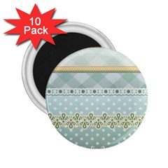 Circle Polka Plaid Triangle Gold Blue Flower Floral Star 2 25  Magnets (10 Pack)  by Mariart