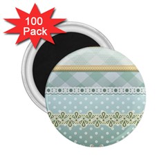 Circle Polka Plaid Triangle Gold Blue Flower Floral Star 2 25  Magnets (100 Pack)  by Mariart