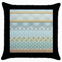 Circle Polka Plaid Triangle Gold Blue Flower Floral Star Throw Pillow Case (black)