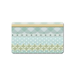 Circle Polka Plaid Triangle Gold Blue Flower Floral Star Magnet (name Card) by Mariart