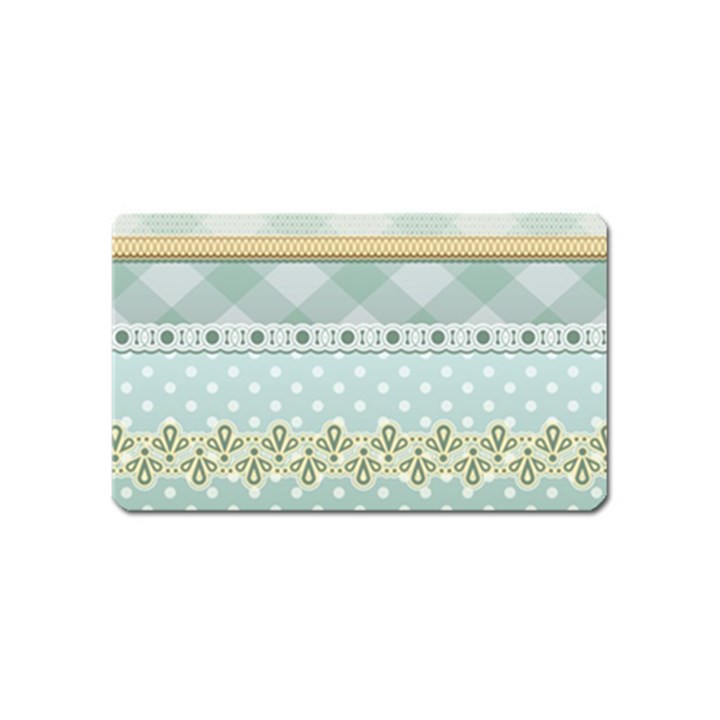 Circle Polka Plaid Triangle Gold Blue Flower Floral Star Magnet (Name Card)