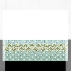 Circle Polka Plaid Triangle Gold Blue Flower Floral Star Rectangular Jigsaw Puzzl by Mariart